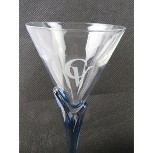 Luigi Bormioli Courvoisier Cognac Cocktail Martini Glasses Blue Stem Set of 2